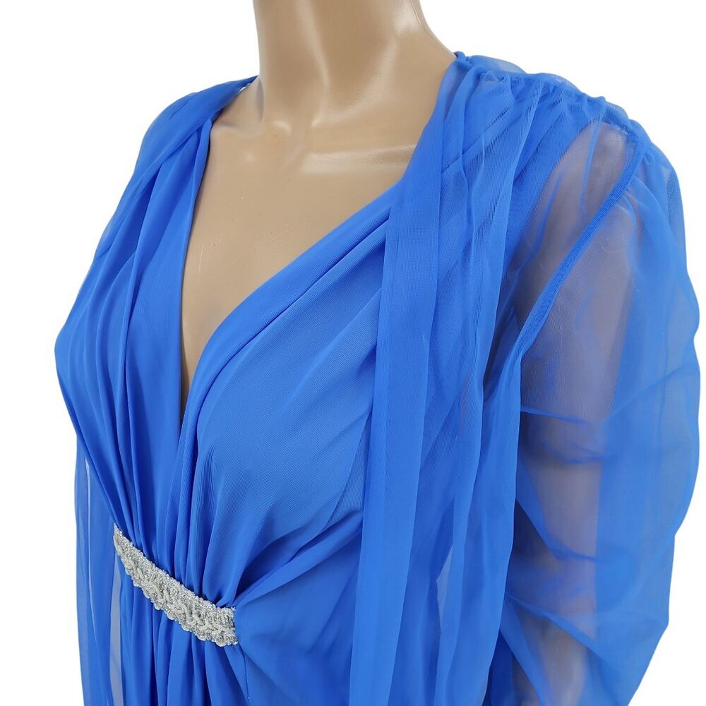 Circle III Vintage Royal Blue Pignoir Nightgown Set, Women's XS NWT